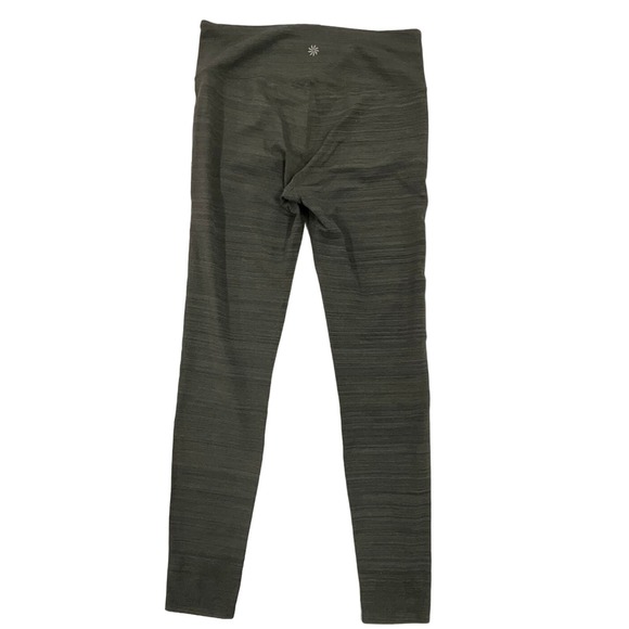 Women’s Athleta Leggings Green/Blue Striped Size Medium at Long Hits at Ankles - Picture 2 of 7